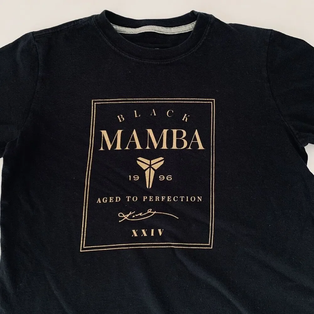 Nike Shirt Kobe Bryant Black Mamba‎ Aged Perfection Tee Youth Small Gold 1996